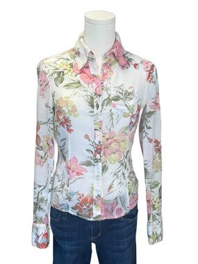 Ella Moss Floral Button-Down Shirt Size XS